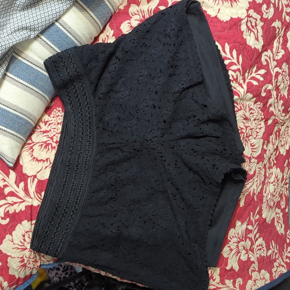 Black lace shorts